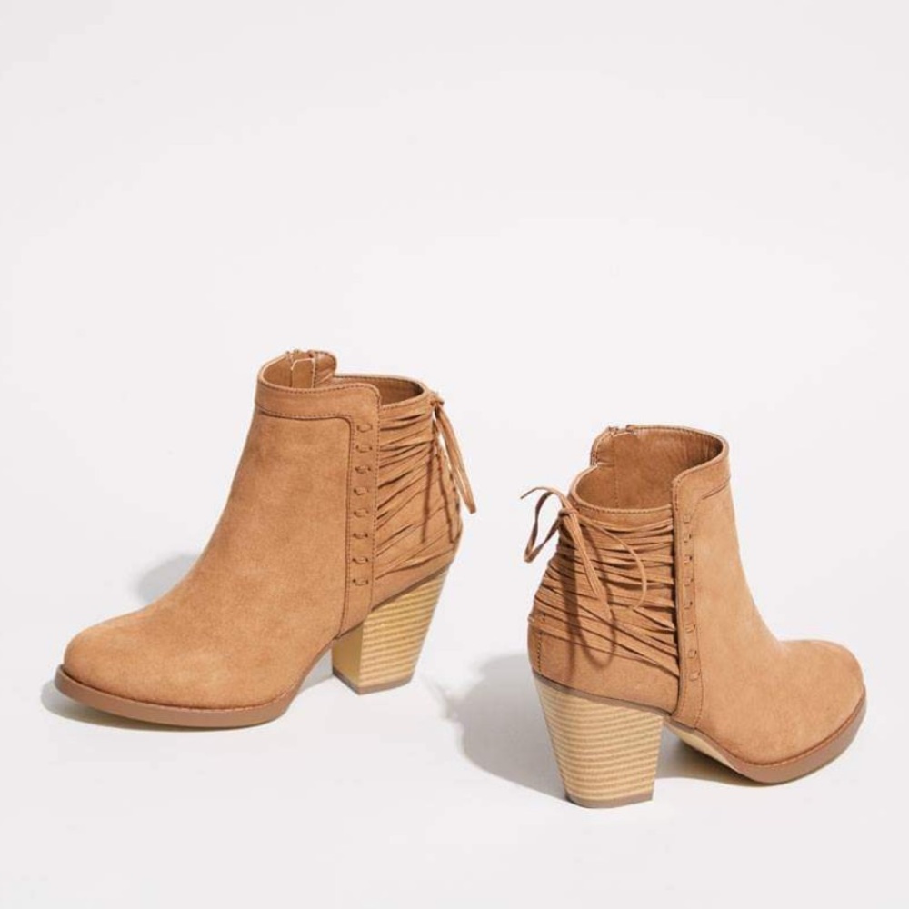 SHOEDAZZLE Yolinda Lace Up Zipper Ankle Bootie